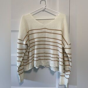 Cropped V-Neck Sweater